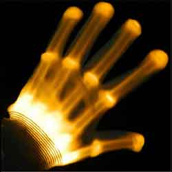 Light Up XO Xbone LED Gloves - All ORANGE LEDS