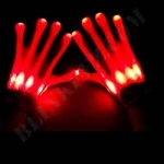 Fire Red Light Up XO Xbone LED Gloves - All RED LEDS
