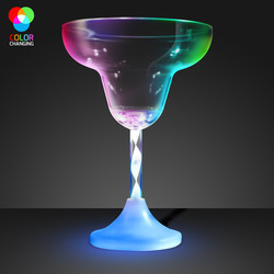 Multicolor LED Flashing Light-Up Margarita Glass