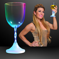 Multicolor LED Flashing Light-Up Wine Glass