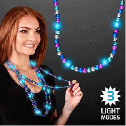 Deluxe Turquoise Flashing Light Up Beaded Necklace