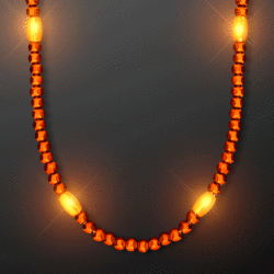 Outrageous Orange Glow LED Light Up Beaded Necklace