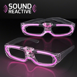 PINK RAVE Sound Reactive Party Shades, 80s Style