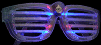 Red White Blue LED Flashing Rockstar Sunglasses