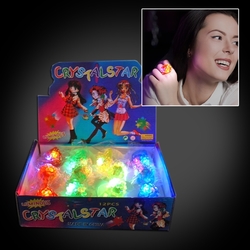 Assorted Flashing LED Light Up Blinking Bubble Rings (each)