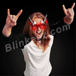 Rock Guitar Flashing LightUp RED LED Sunglasses