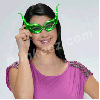 Green MardiGras Masquerade Flashing Light Up Funky Glasses