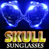 Halloween Skull Flashing LED LightUp Sunglasses <font color="#FFFF00"><b>SALE!</b>