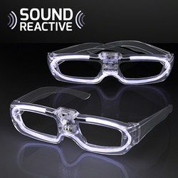 WHITE RAVE Sound Reactive Party Shades, 80s Style