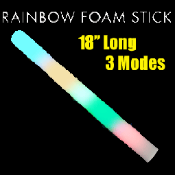 HOT! 18" 3 Mode RAINBOW Light Up Foam LED Cheer Sticks