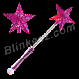 Light Up Flashing LED PINK Super Star Princess Wands