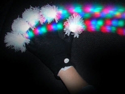 Flashing LED BLACK BOOM Mitts - Multicolor LEDs