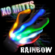 Flashing LED XO Mitts - Multicolor LEDs