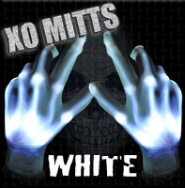 Flashing LED XO Mitts - White LEDs