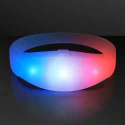 4th Of July Red, White, Blue LED Light Up Stretch Bracelet