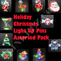 CHRISTMAS HOLIDAY Light Up LED Body Light Flashing Pins