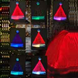 LED Light Up Fiber Optic Santa Hat