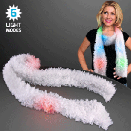 Flashing MultiColor Lightup LED SCARF Feather Boa