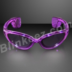 PURPLE Flashing LED Light Up Sunglasses