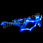 NEW! Blue LED Cool Bat Shape Flashing Sunglasses