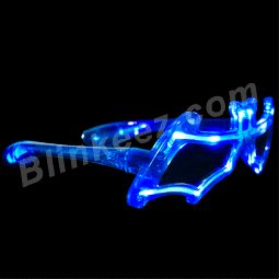 NEW! Blue LED Cool Bat Shape Flashing Sunglasses