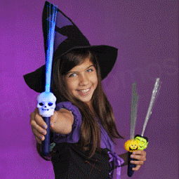 Flashing Halloween Assorted Fiber Optic Light Wands