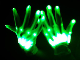 green led gloves flashing gloves