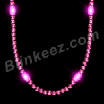 PINK Pizzazz LED Mardi Gras Light Up Beaded Necklace