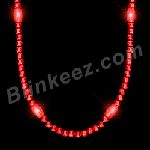 Rocking RED LED Mardi Gras Light Up Beaded Necklace