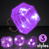 Purple Huge Gem LightUp Flashing LED Rings